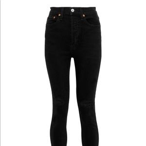Re/done skinny jeans with raw hem